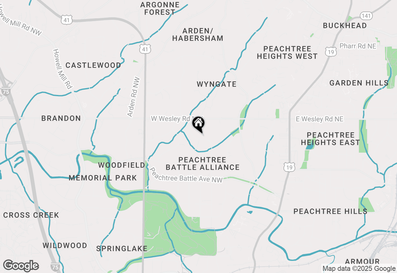 Map of 2625 Dellwood Drive Nw, Atlanta, GA 30305