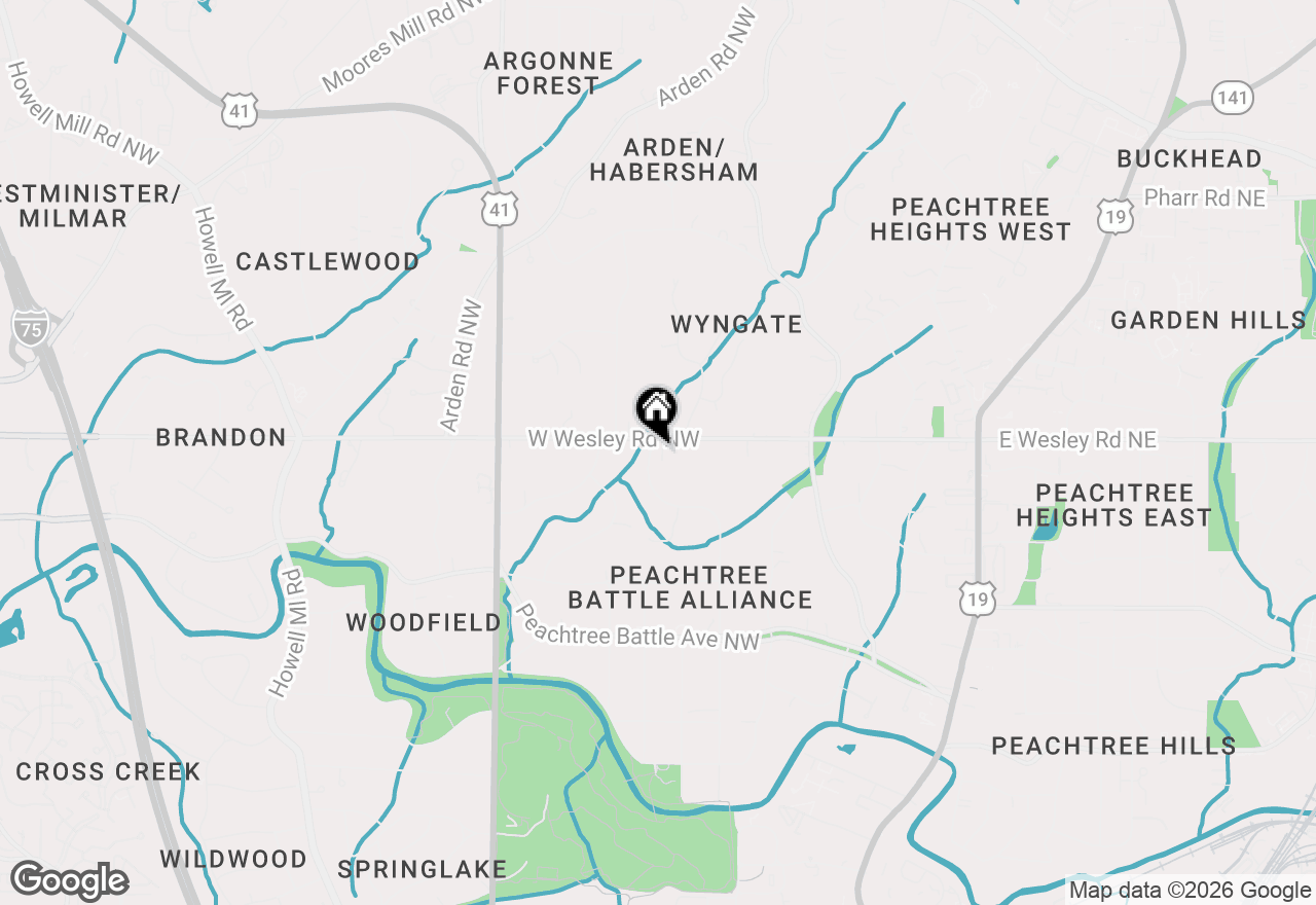 Map of 390 W Wesley Road Nw, Atlanta, GA 30305