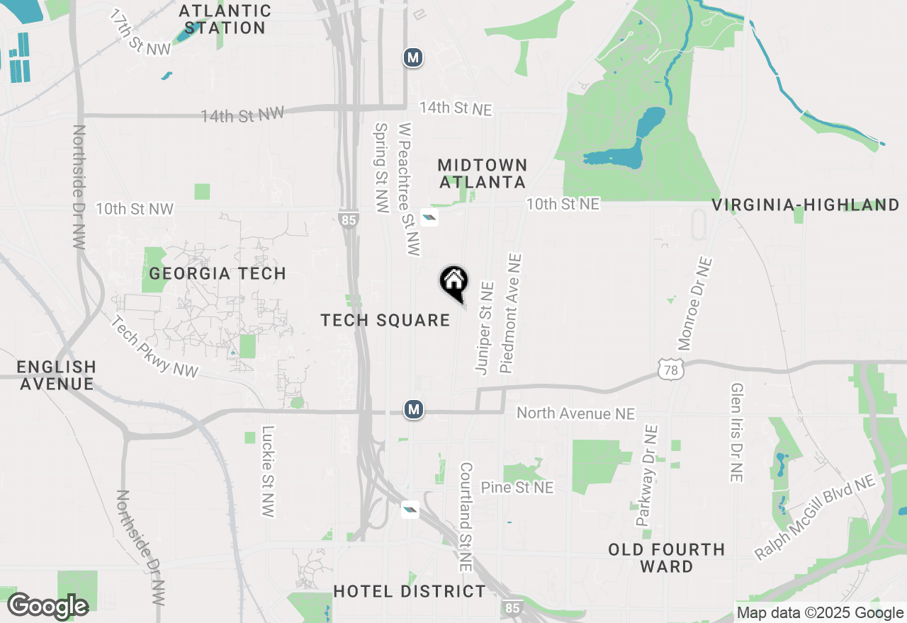 Map of 800 Peachtree Street #502, Atlanta, GA 30308