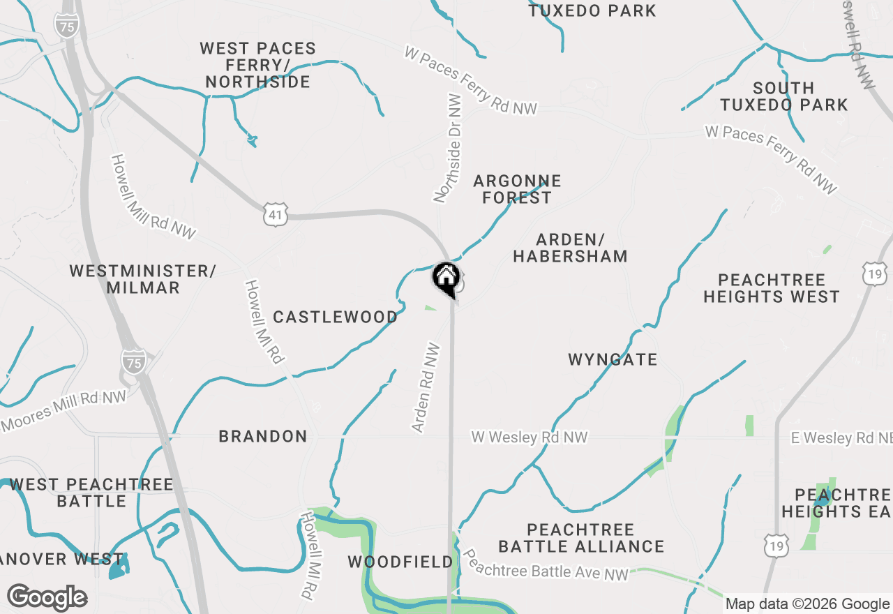 Map of 2960 Castlewood Drive Nw, Atlanta, GA 30327