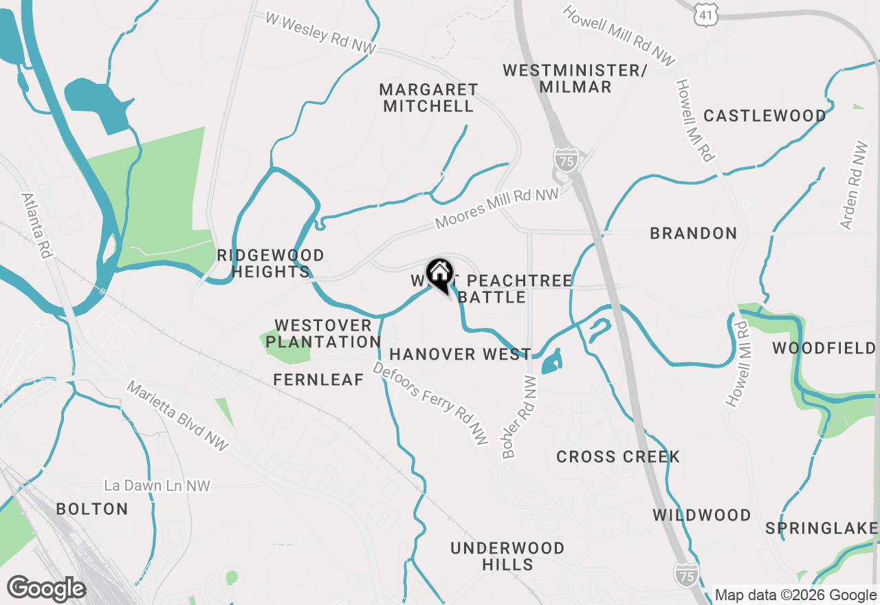 Map of 2591 Hyde Manor Drive Nw, Atlanta, GA 30327