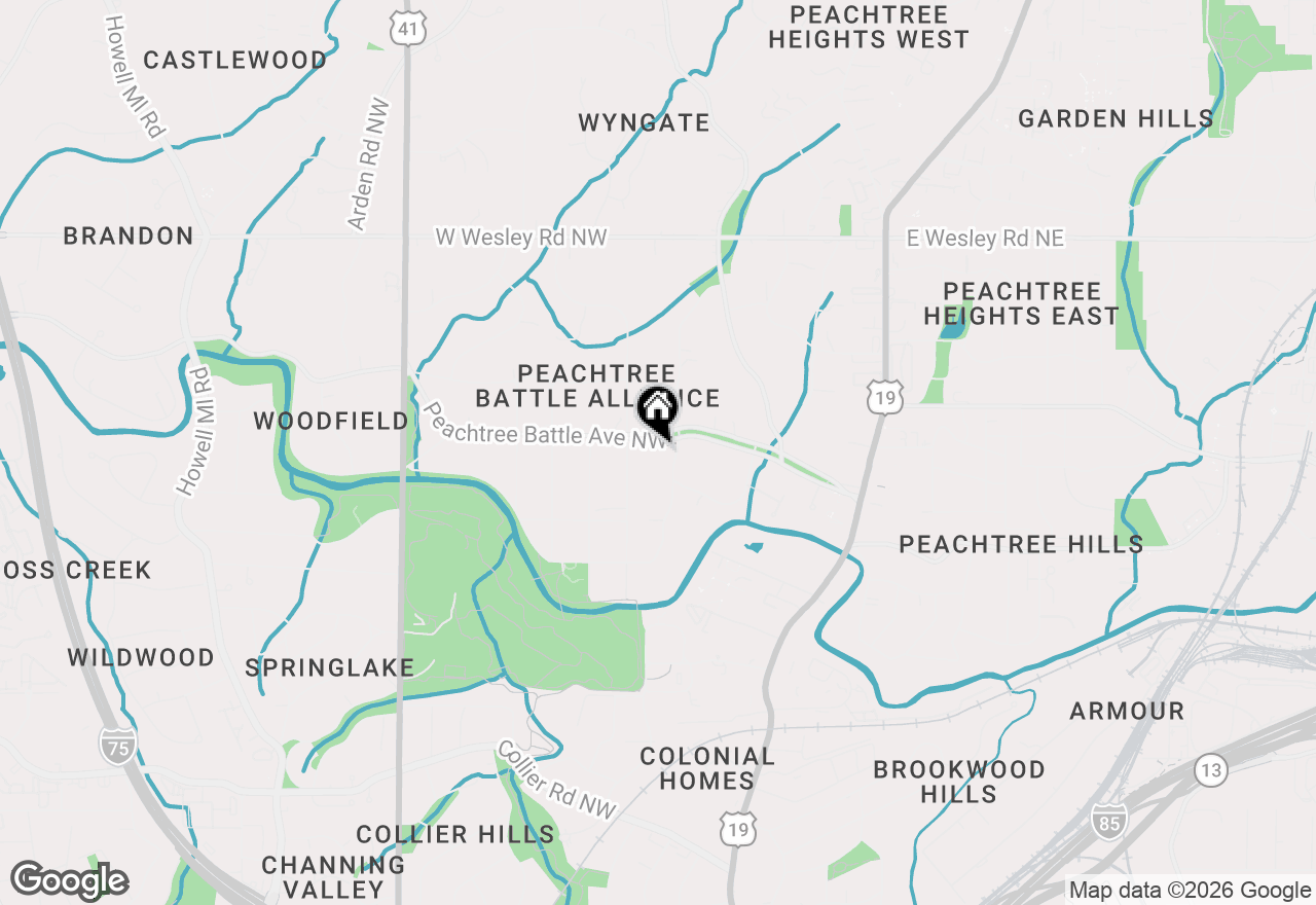 Map of 288 Peachtree Battle Avenue Nw, Atlanta, GA 30305