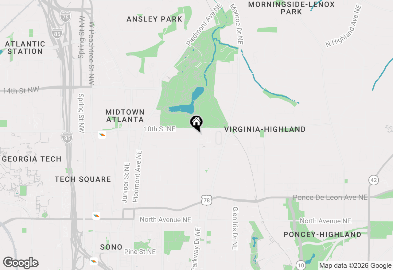 Map of 970 Charles Allen Drive Ne #D, Atlanta, GA 30309