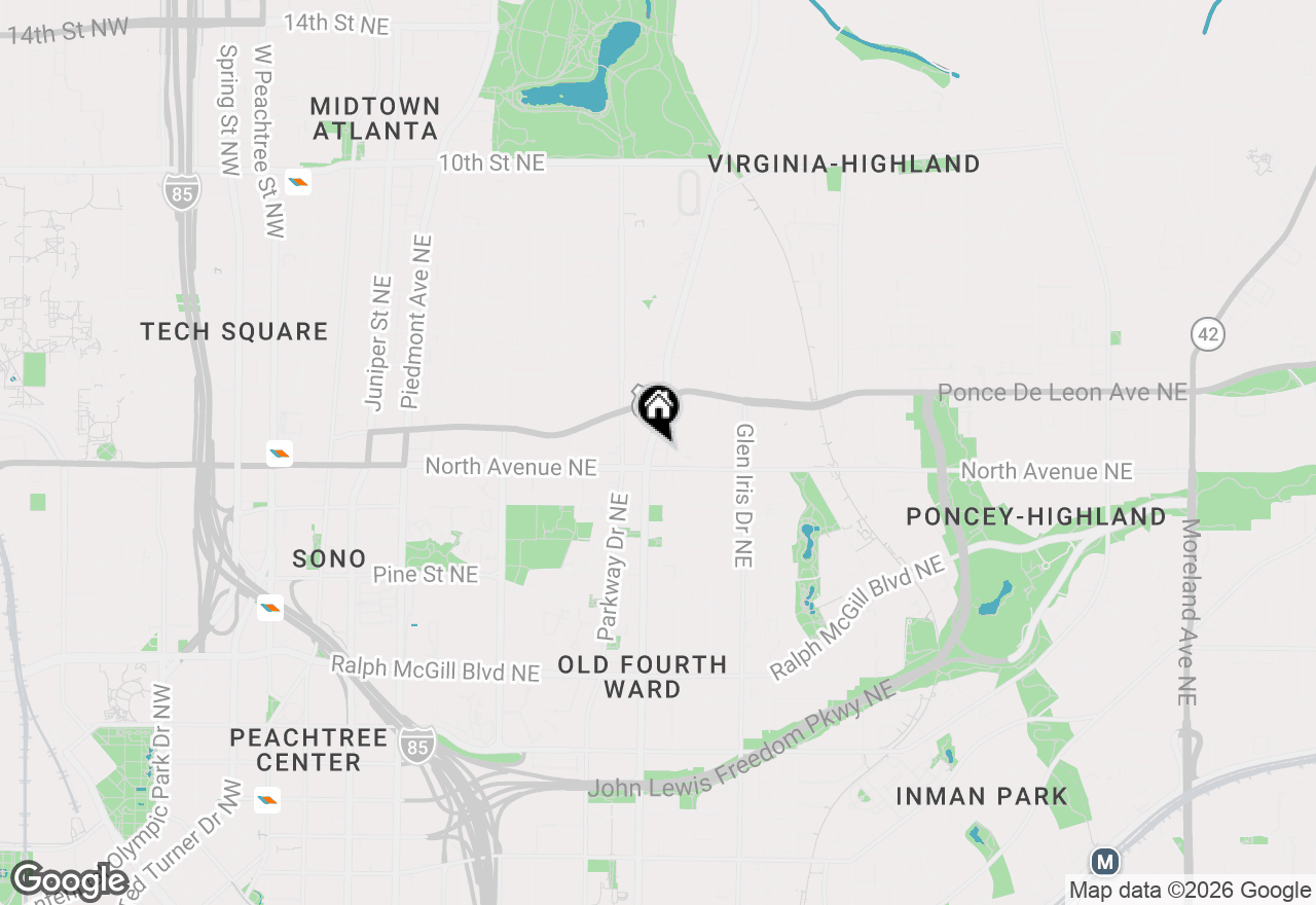 Map of 629 Boulevard Ne, Atlanta, GA 30308