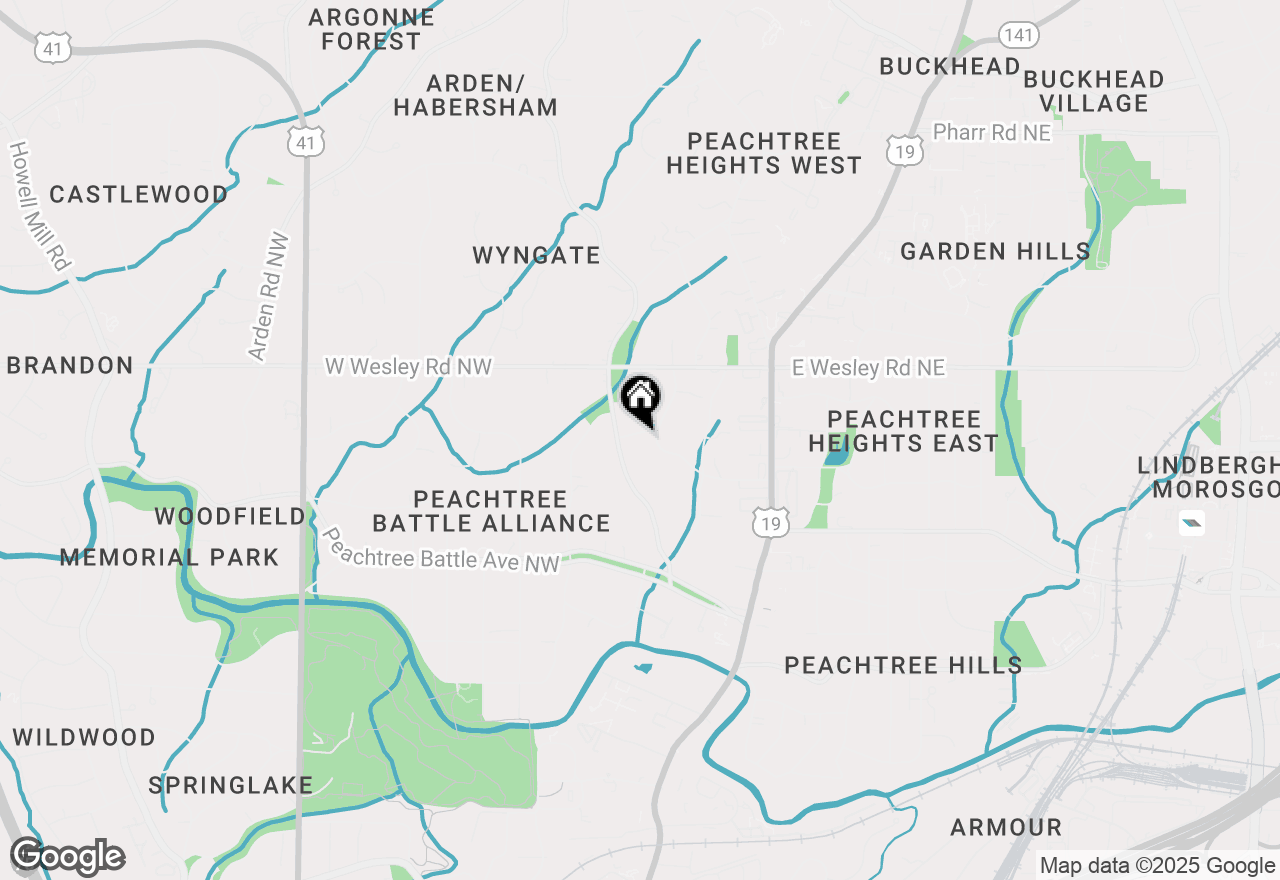 Map of 2 W Muscogee Avenue Nw, Atlanta, GA 30305
