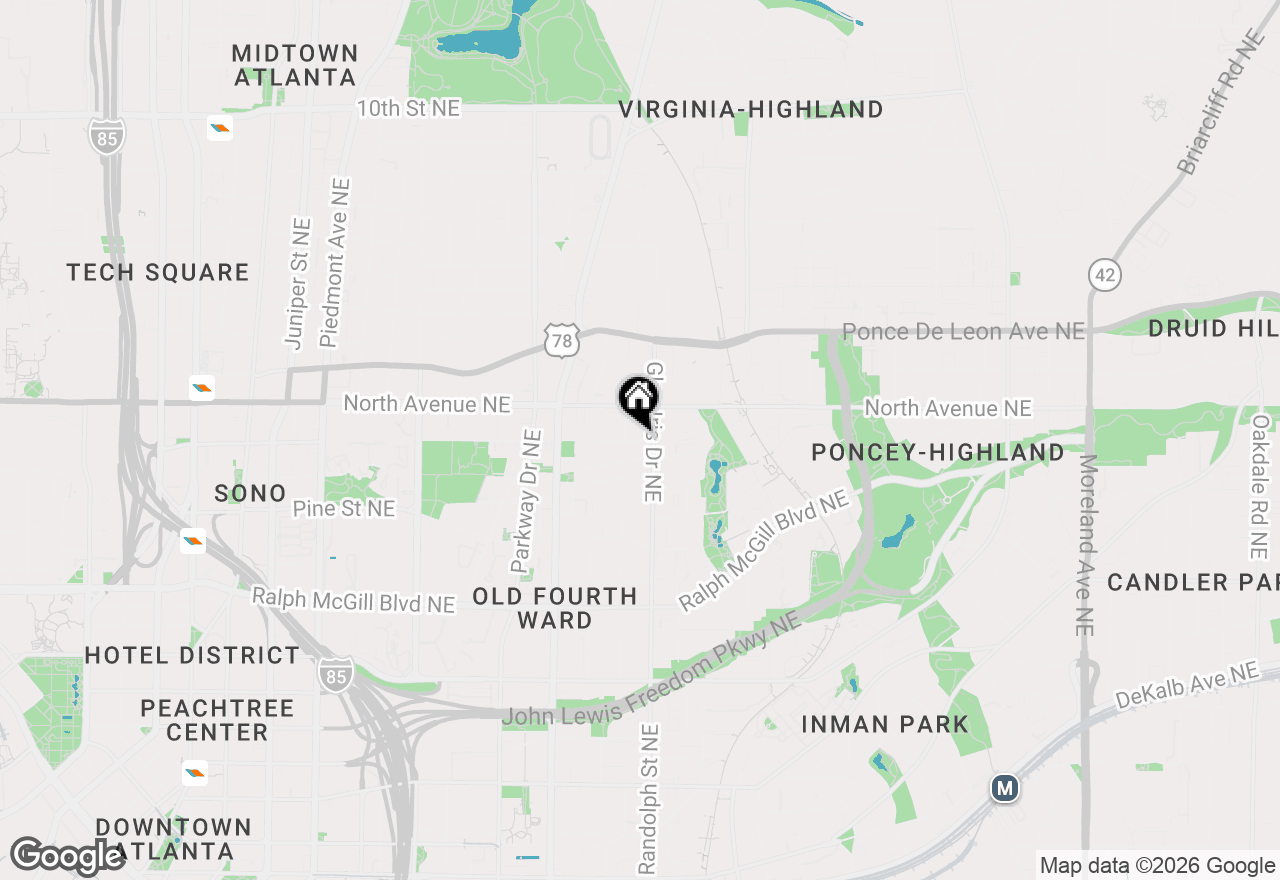 Map of 574 Boulevard Place Ne #16, Atlanta, GA 30308