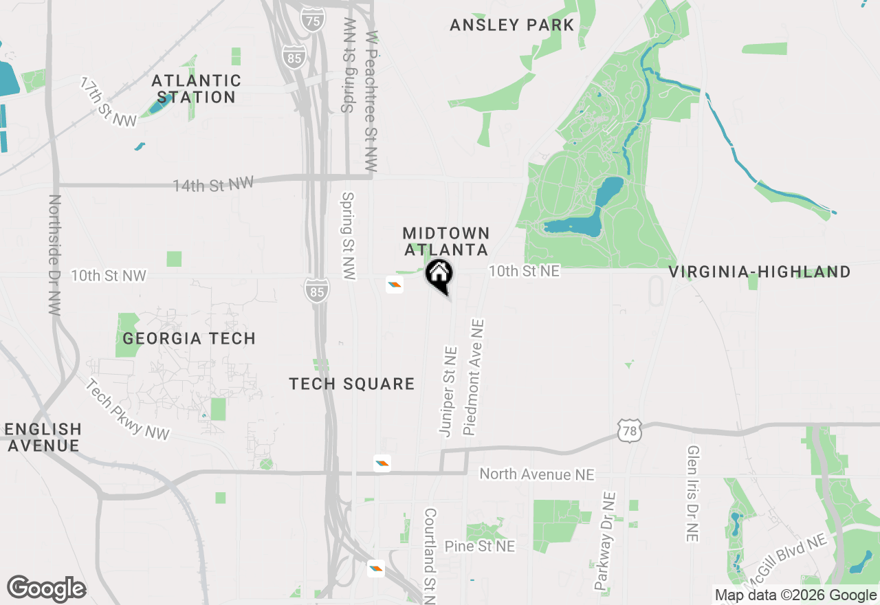 Map of 923 Peachtree Street Ne #827, Atlanta, GA 30309
