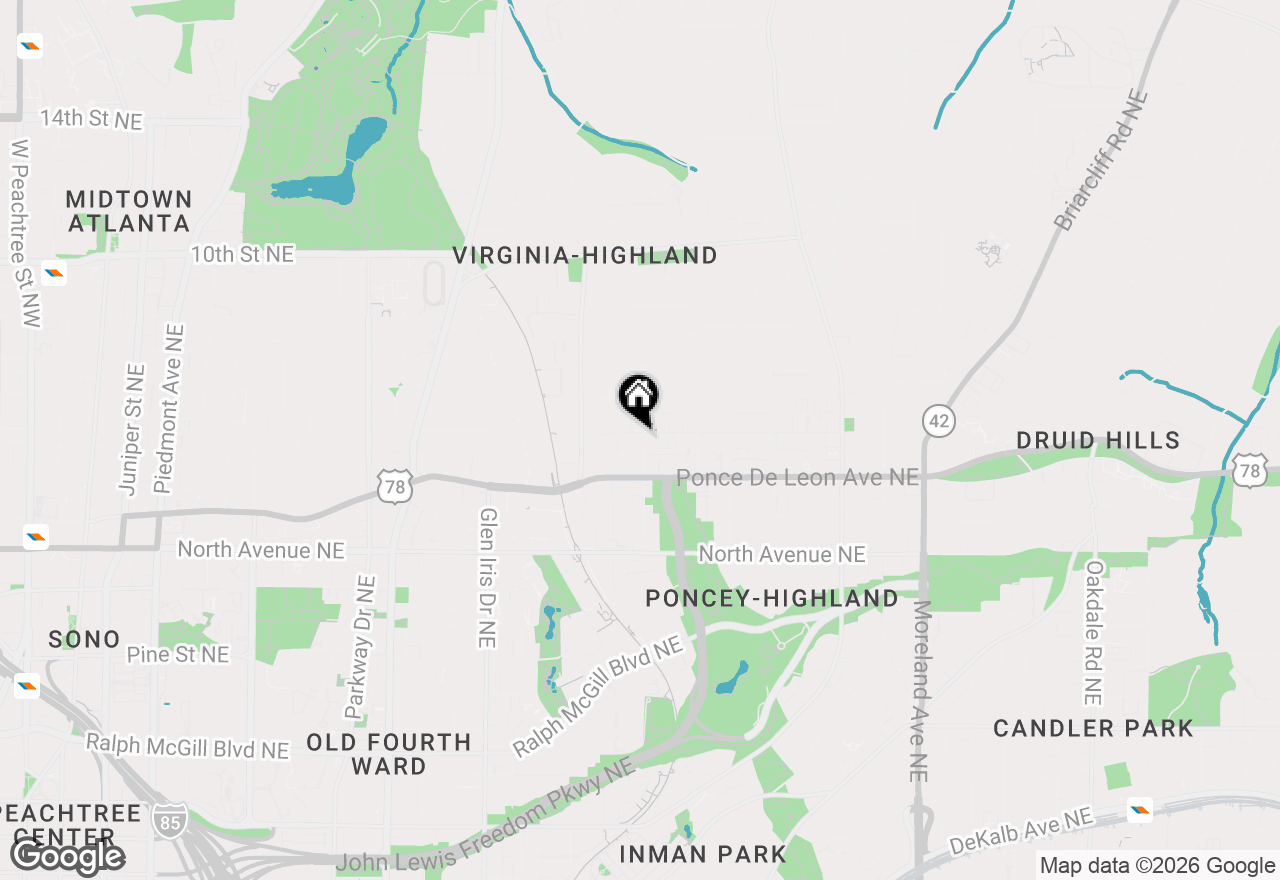 Map of 795 Saint Charles Avenue #ONE, Atlanta, GA 30306