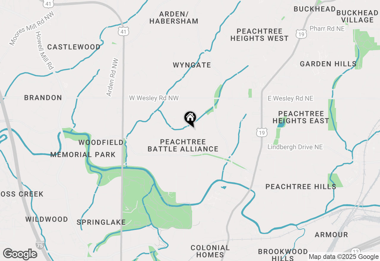 Map of 2553 Dellwood Drive Nw, Atlanta, GA 30305