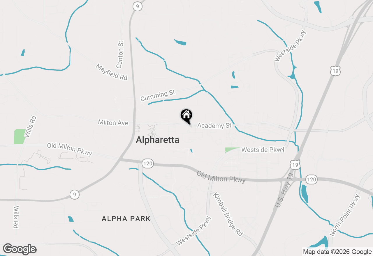 Map of 221 Academy Street, Alpharetta, GA 30009
