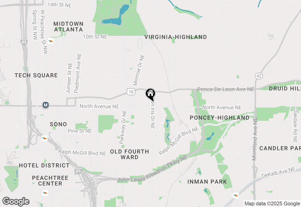 Map of 620 Glen Iris Drive #223, Atlanta, GA 30308