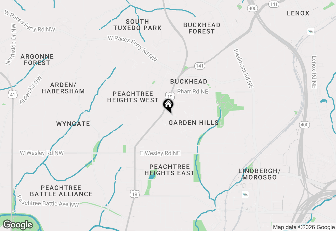 Map of 38 Delmont Drive Ne, Atlanta, GA 30305