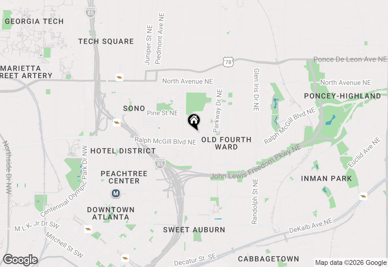 Map of 395 Central Park Place Ne #450, Atlanta, GA 30312