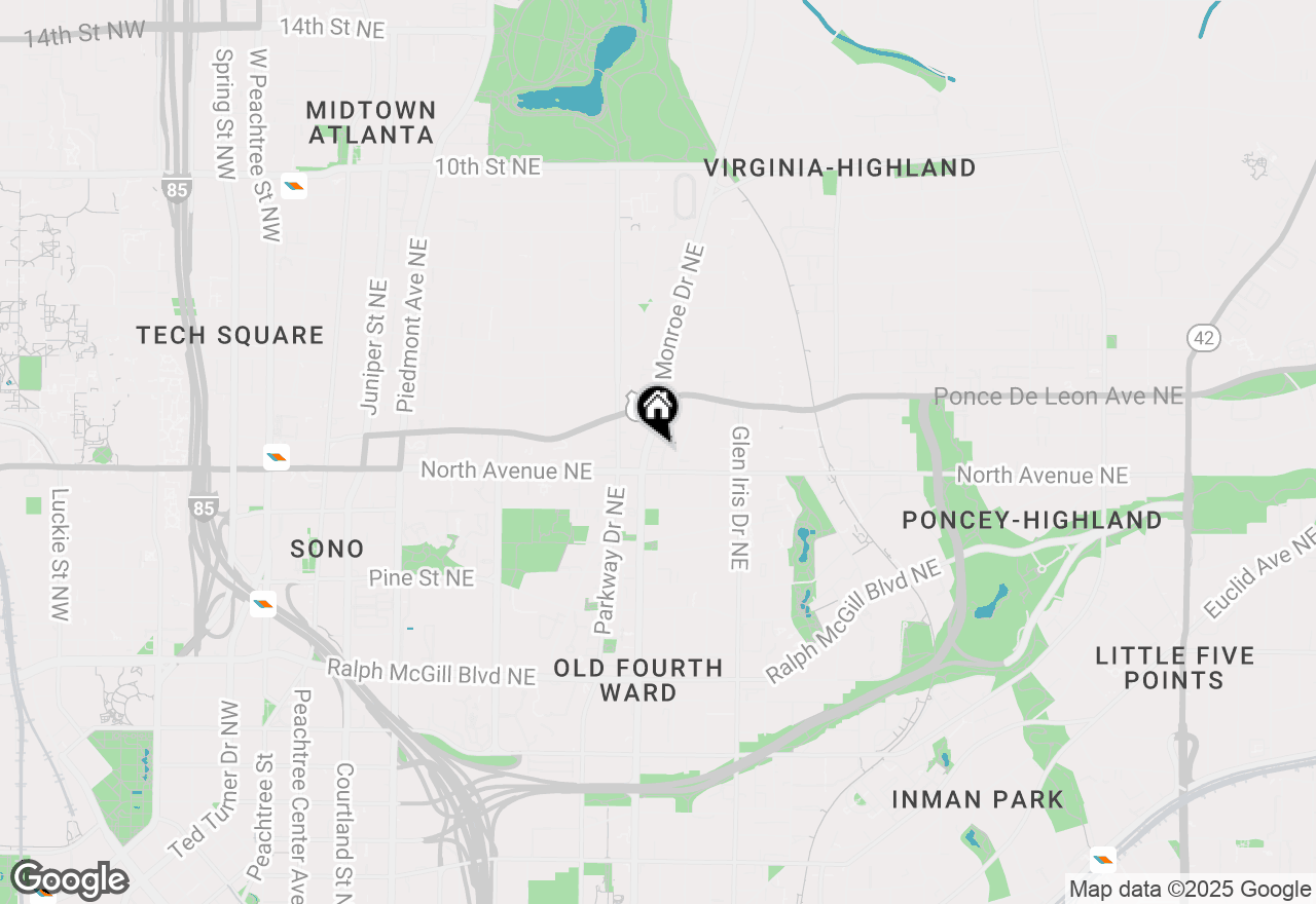 Map of 631 Boulevard Ne, Atlanta, GA 30308