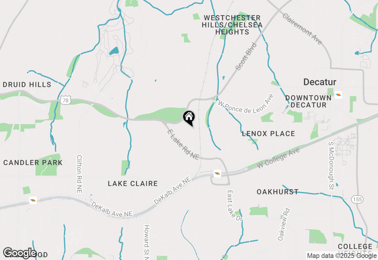 Map of 598 Ridgecrest Road Ne, Atlanta, GA 30307