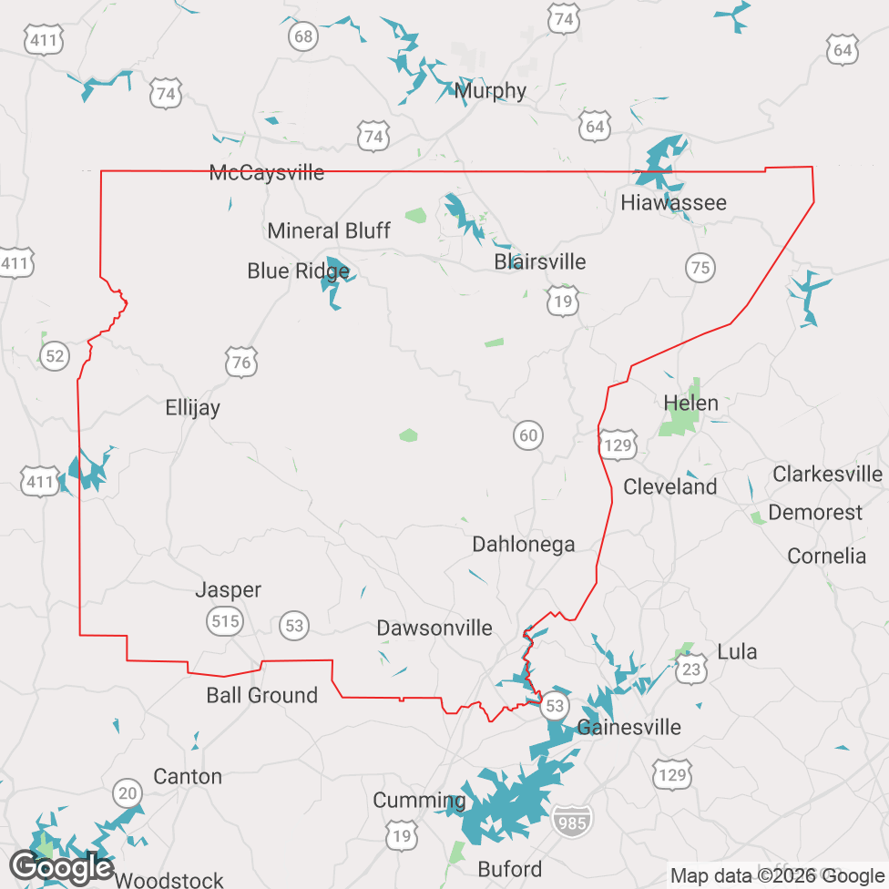 North Georgia Mountains map