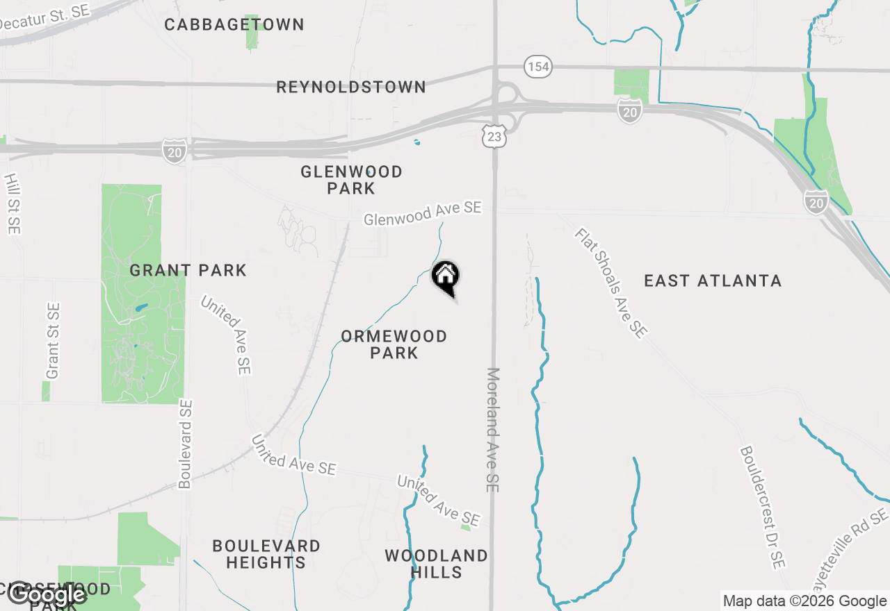 Map of 1074 Mercer Street Se, Atlanta, GA 30316