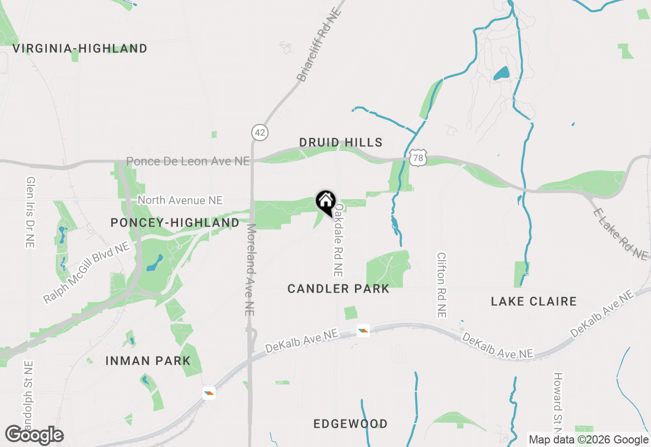 Map of 1355 Euclid Avenue Ne #3A, Atlanta, GA 30307