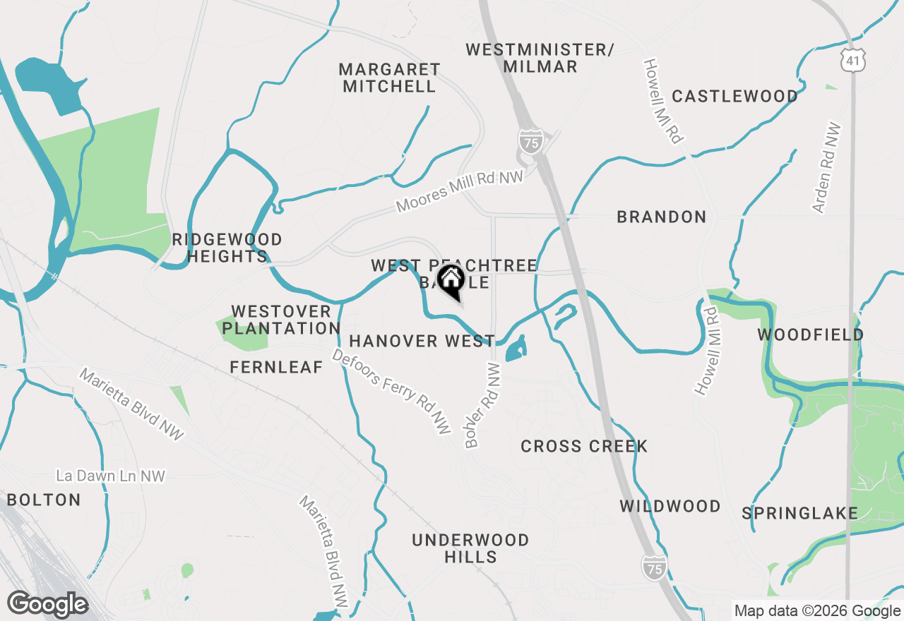 Map of 1350 Battleview Drive Nw, Atlanta, GA 30327