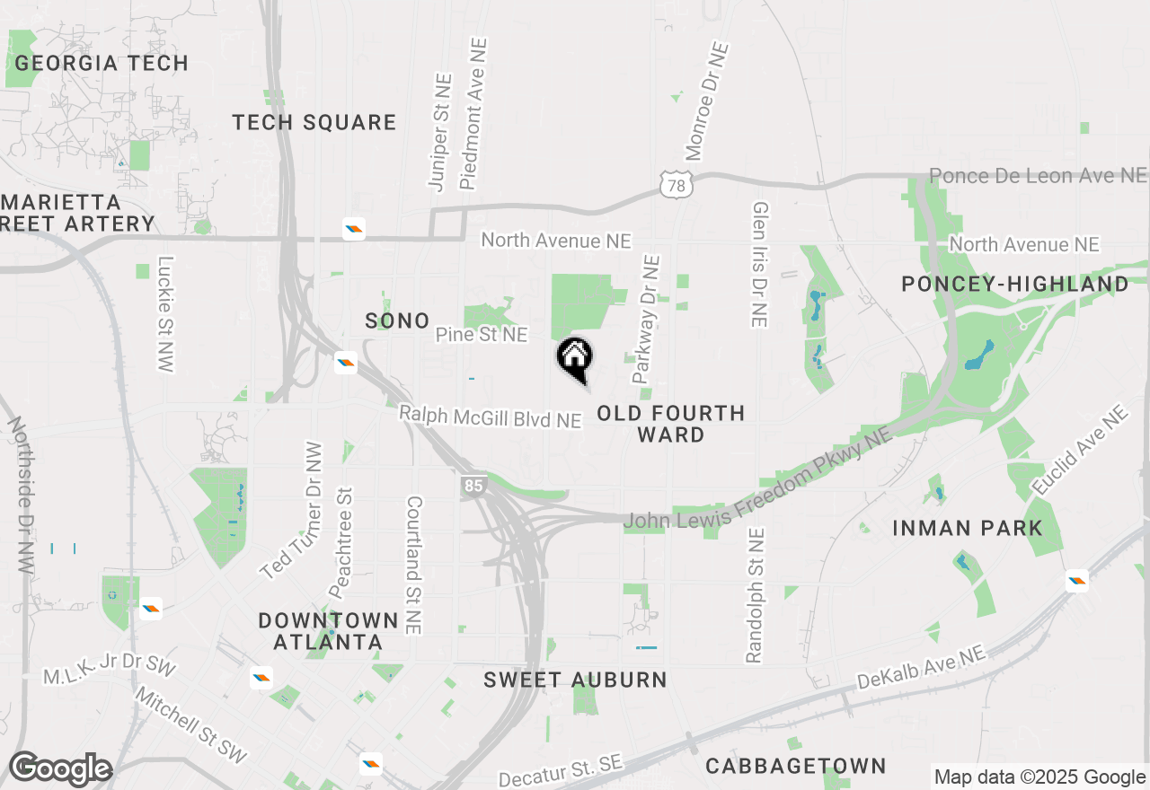 Map of 395 Central Park Place Ne #450, Atlanta, GA 30312