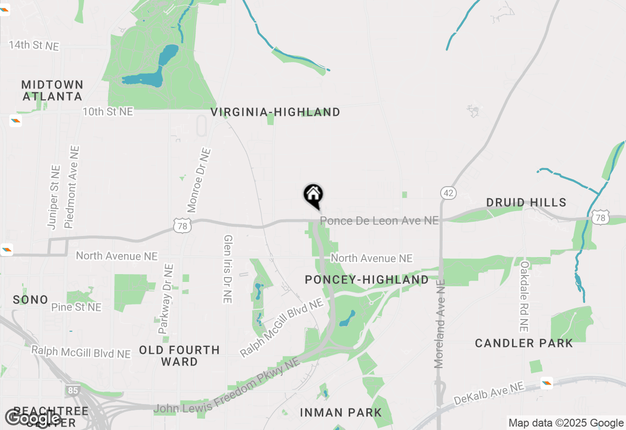 Map of 825 Highland Lane Ne #1216, Atlanta, GA 30306