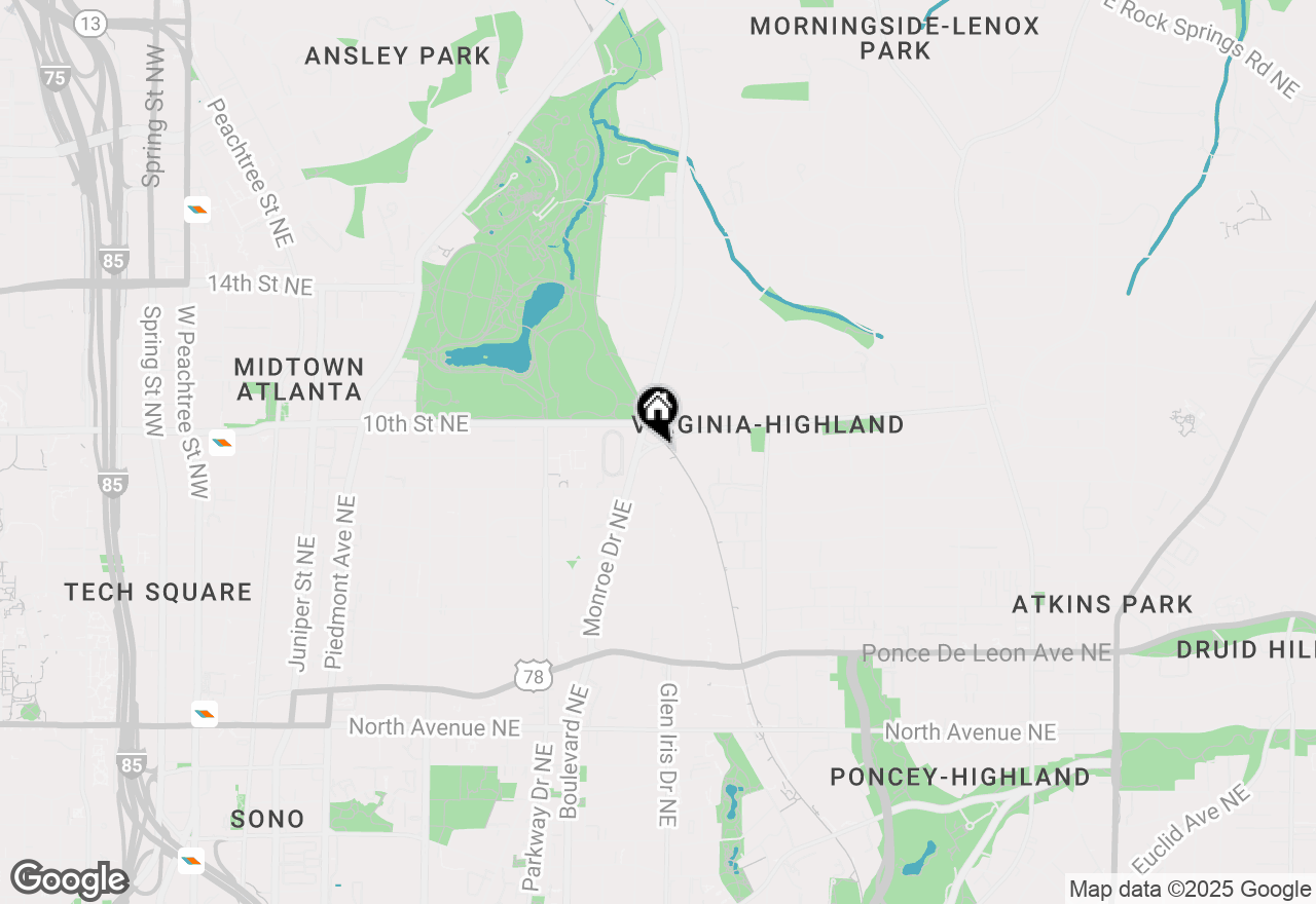 Map of 587 Virginia Avenue Ne #1001, Atlanta, GA 30306
