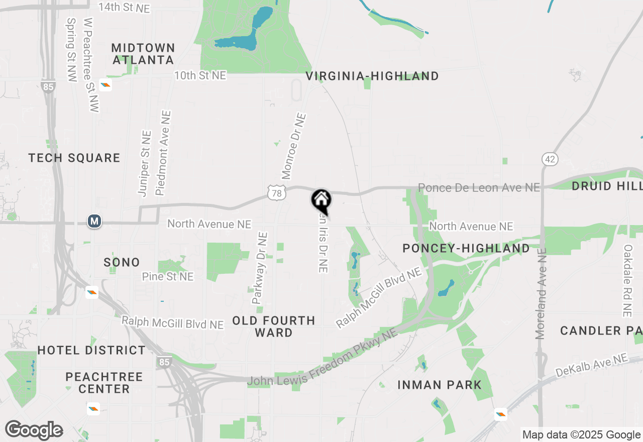 Map of 620 Glen Iris Drive #223, Atlanta, GA 30308