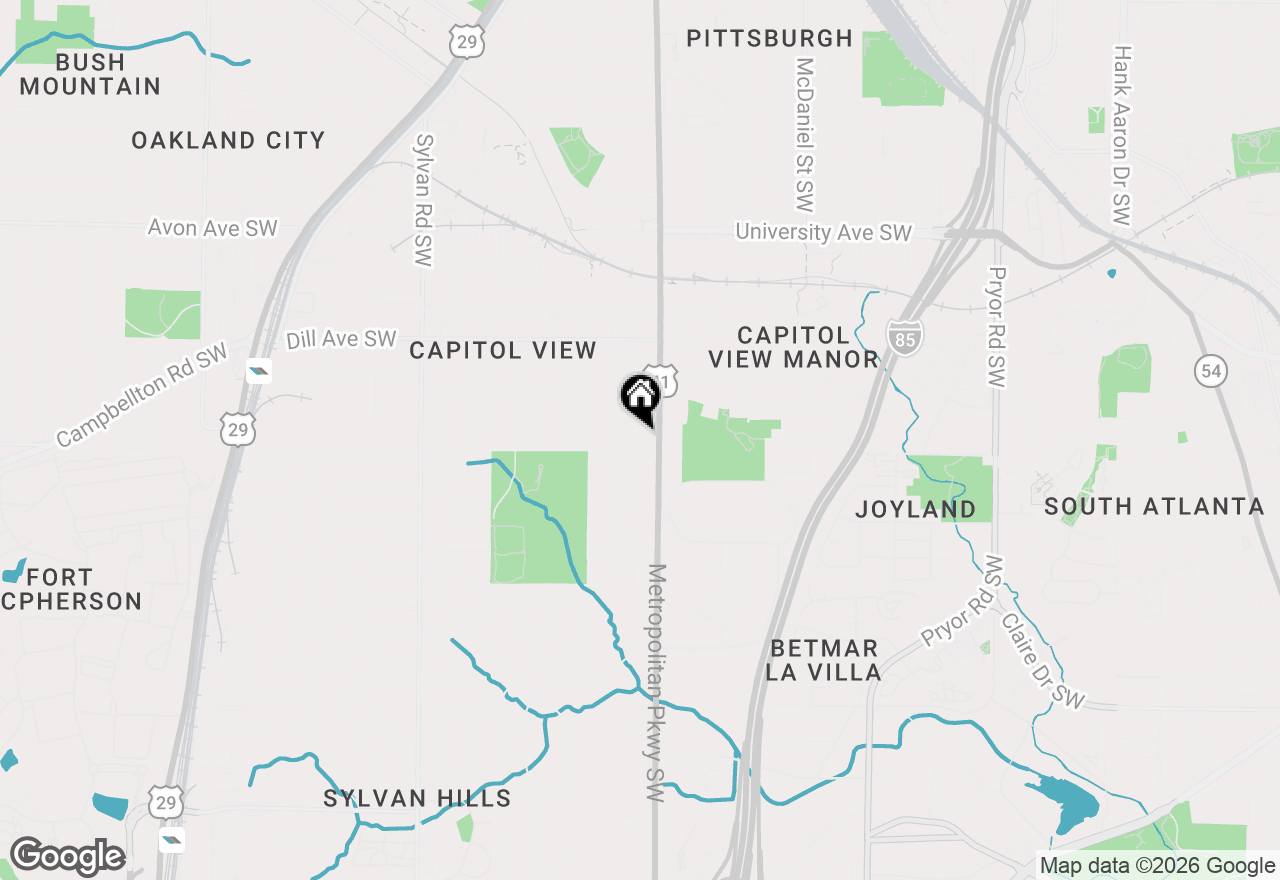 Map of 1470 Athens Avenue Sw, Atlanta, GA 30310