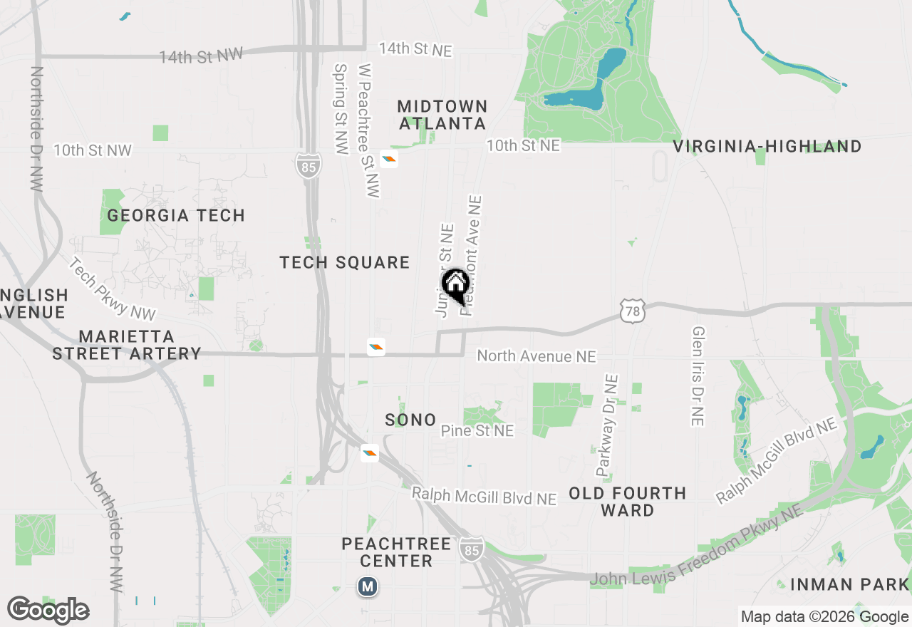 Map of 155 3rd Street Ne #9, Atlanta, GA 30308