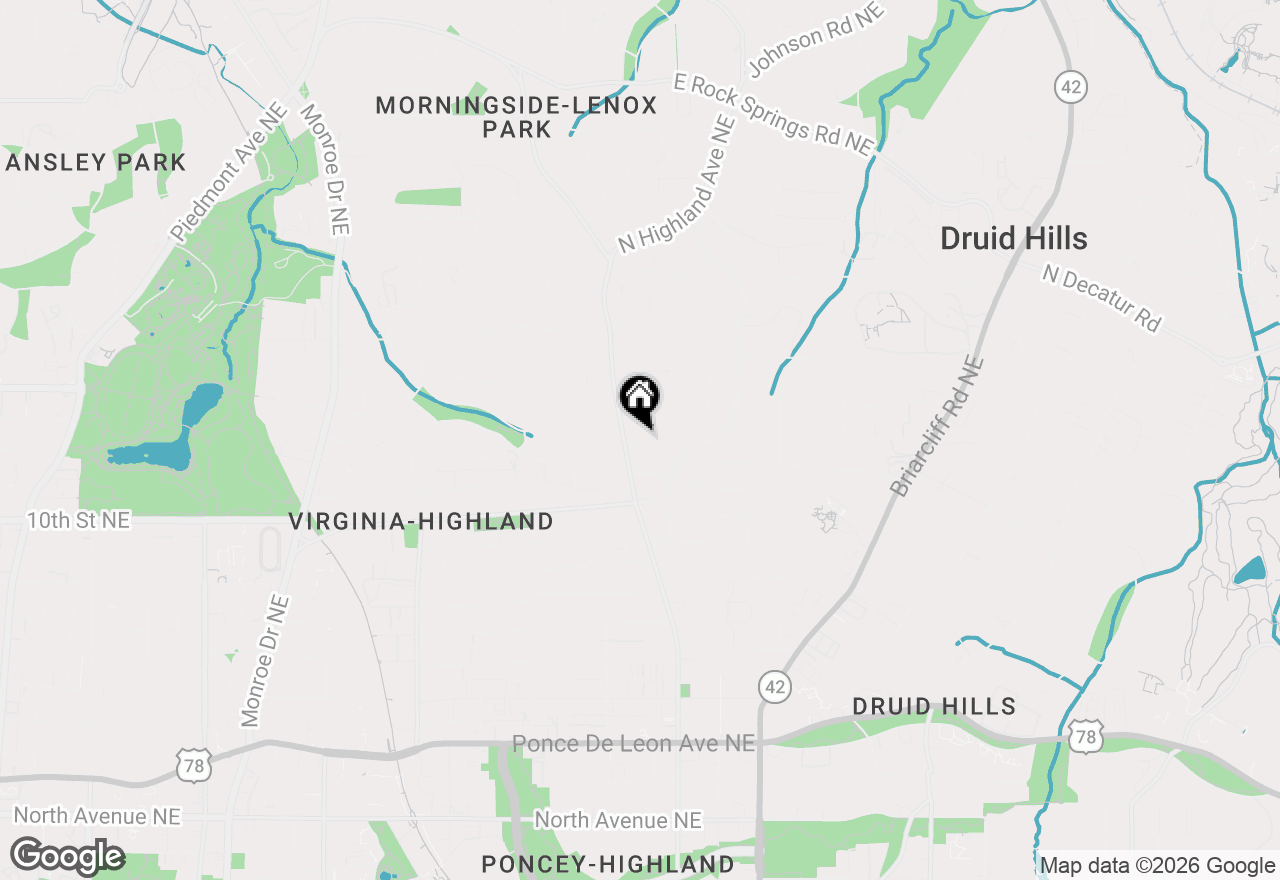 Map of 1012 Kentucky Avenue Ne, Atlanta, GA 30306