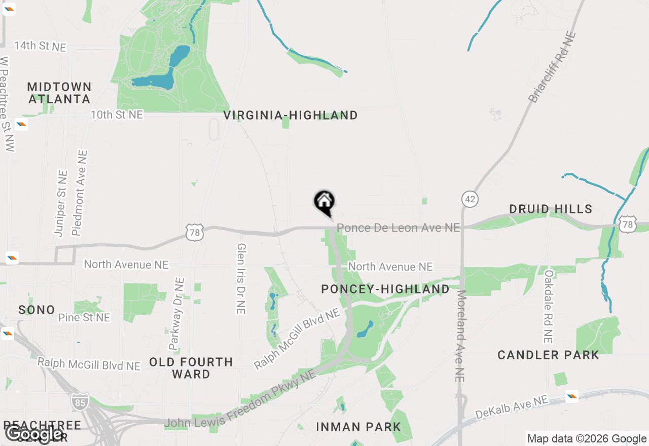 Map of 828 Highland Lane Ne #2201, Atlanta, GA 30306