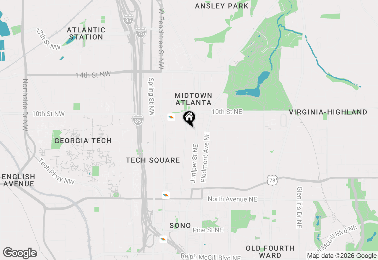Map of 933 Peachtree Street Ne #1824, Atlanta, GA 30309