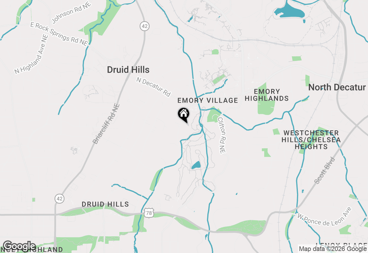 Map of 1105 Lullwater Road, Atlanta, GA 30307