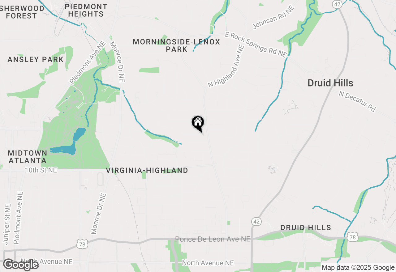 Map of 939 Highland Terrace Ne, Atlanta, GA 30306