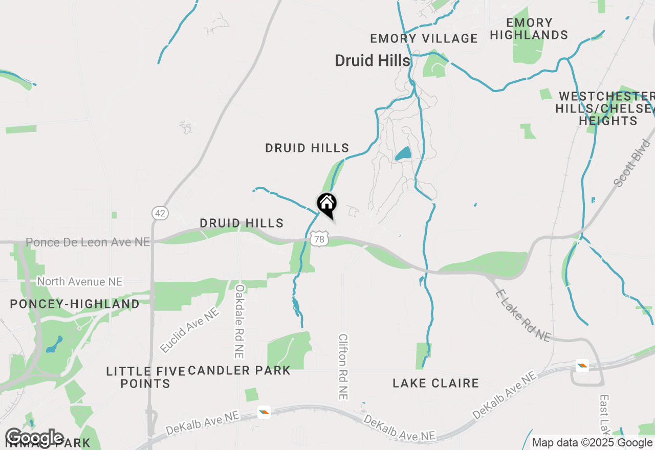 Map of 23 Lullwater Estate Ne, Atlanta, GA 30307