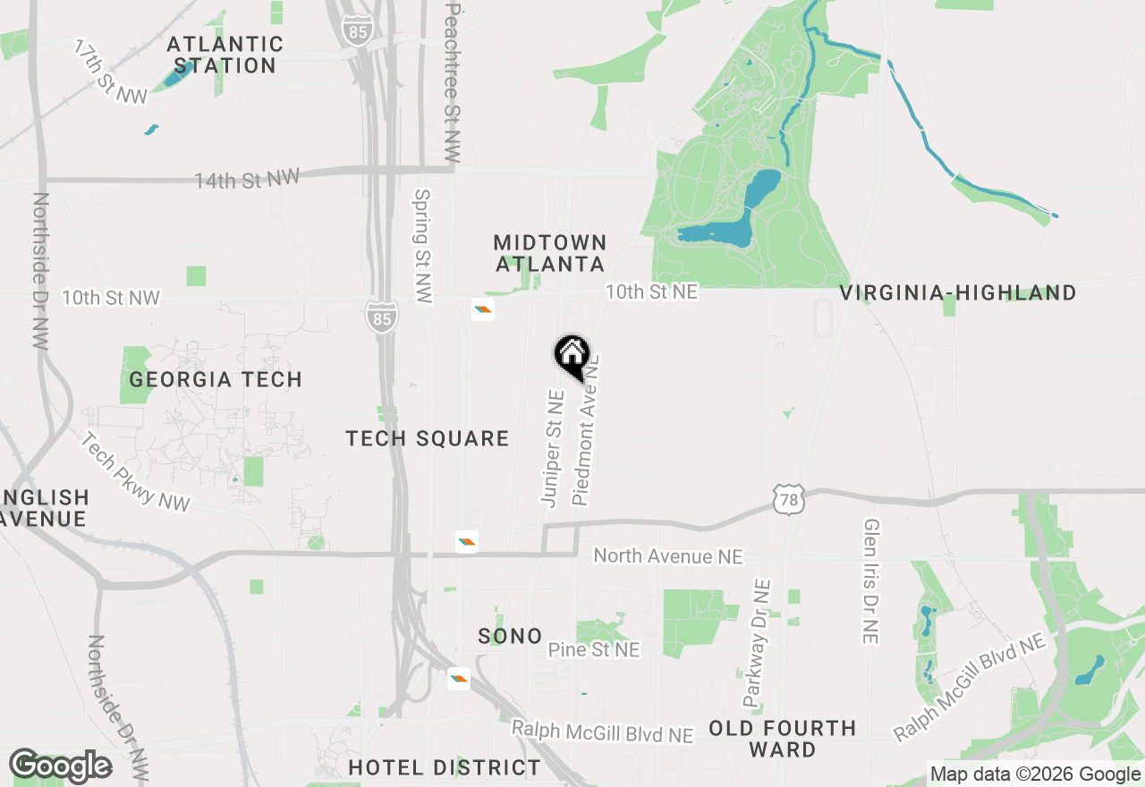 Map of 850 Piedmont Avenue Ne #1101, Atlanta, GA 30308