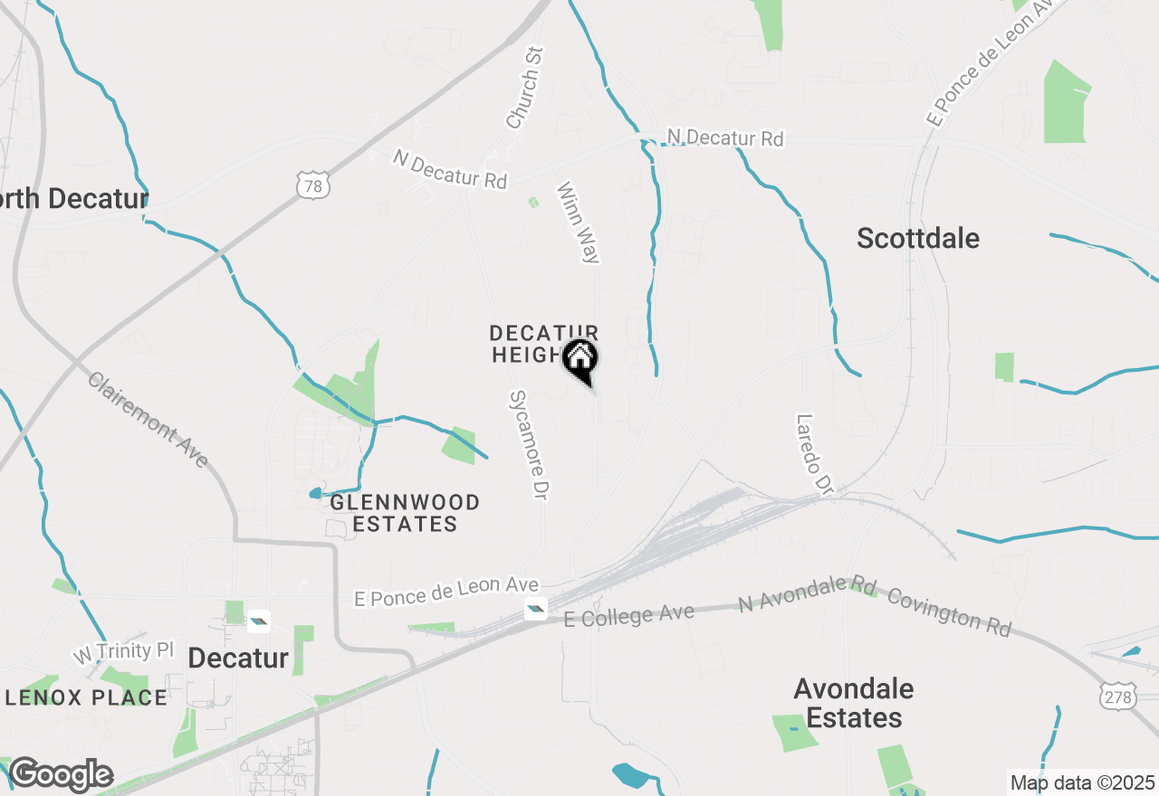 Map of 608 Sycamore Drive, Decatur, GA 30030