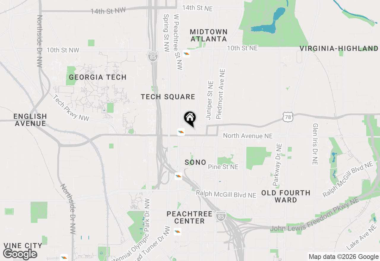 Map of 620 Peachtree Street Ne #1106, Atlanta, GA 30308