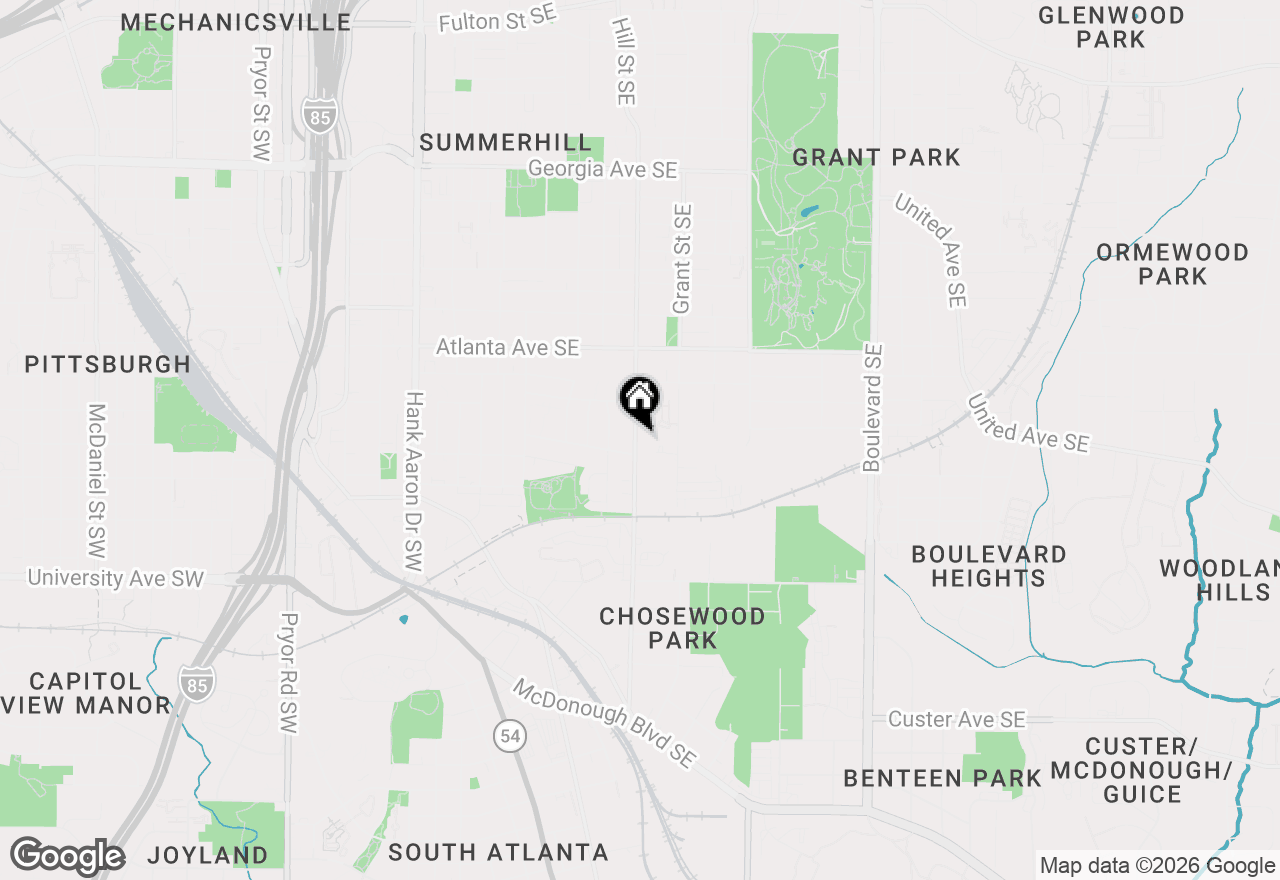 Map of 1006 Hill Street Se, Atlanta, GA 30315