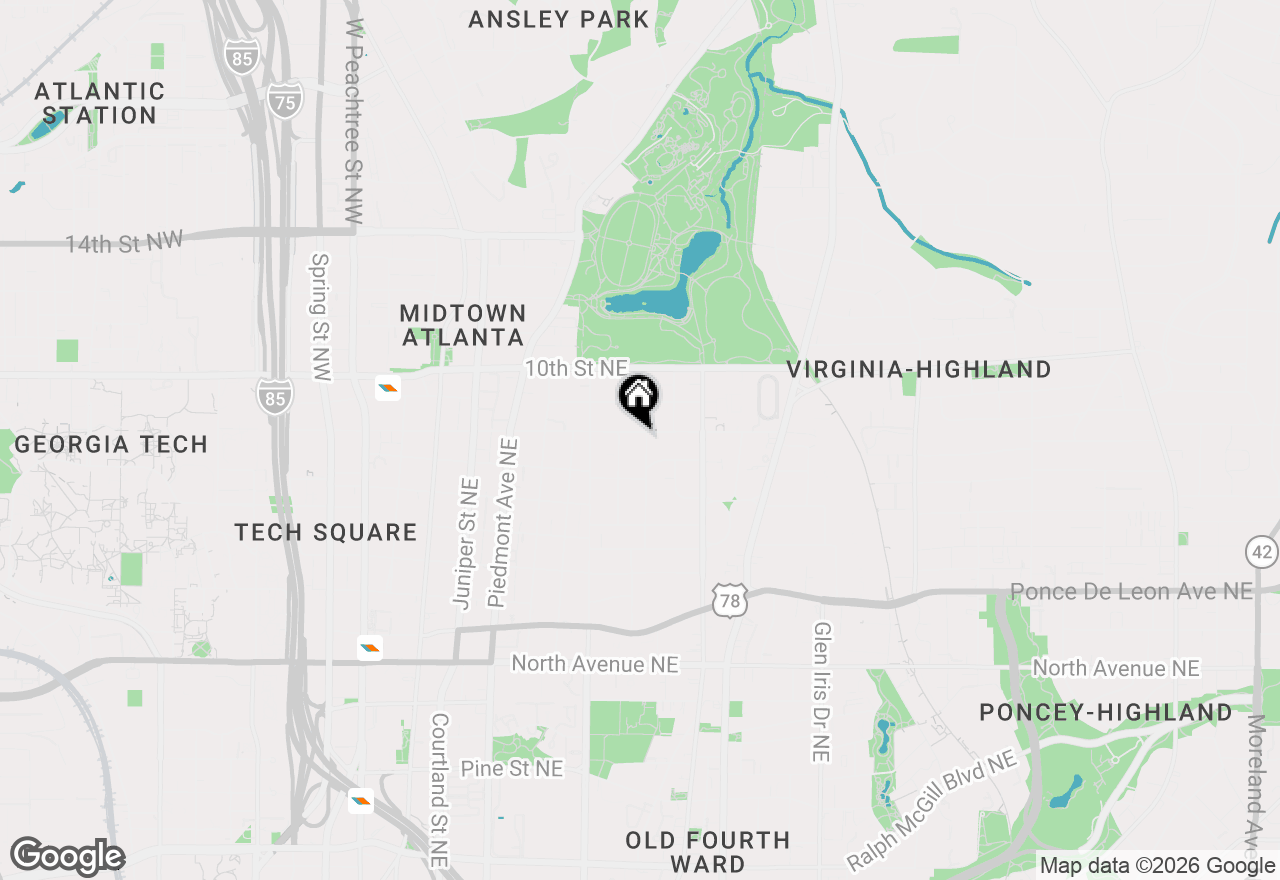 Map of 355 8th Street Ne, Atlanta, GA 30309