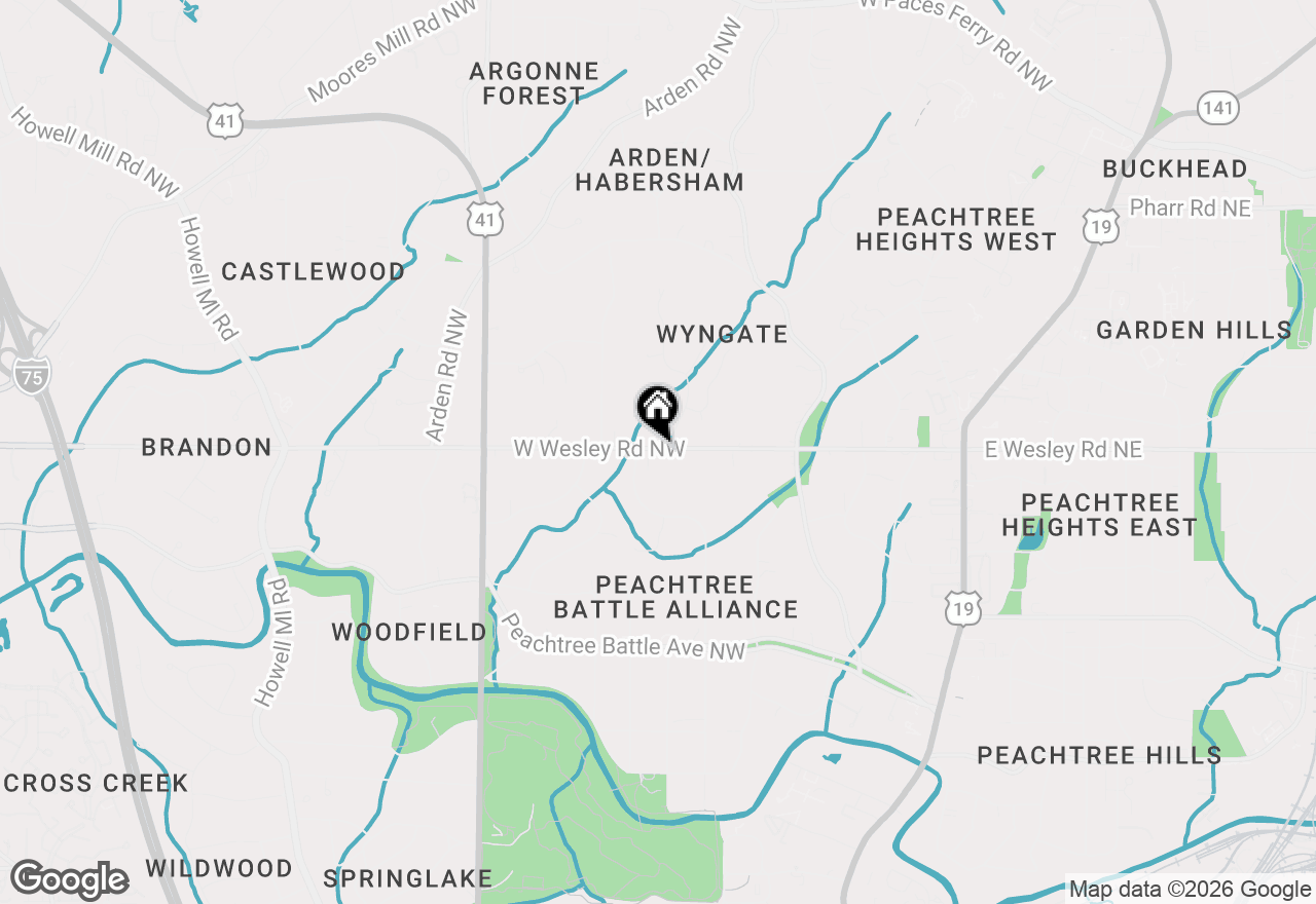 Map of 380 W Wesley Road Nw, Atlanta, GA 30305