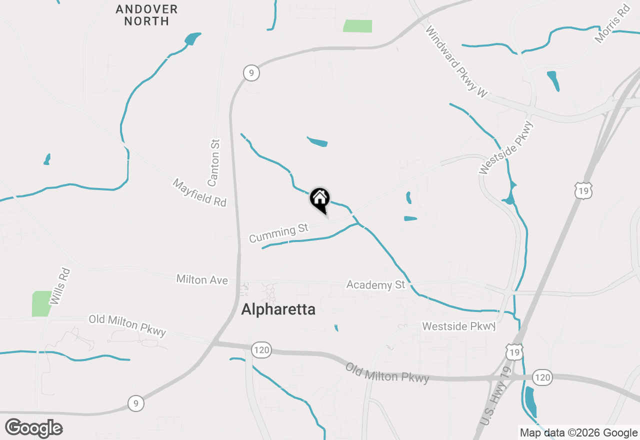 Map of 210 Cumming Street, Alpharetta, GA 30009