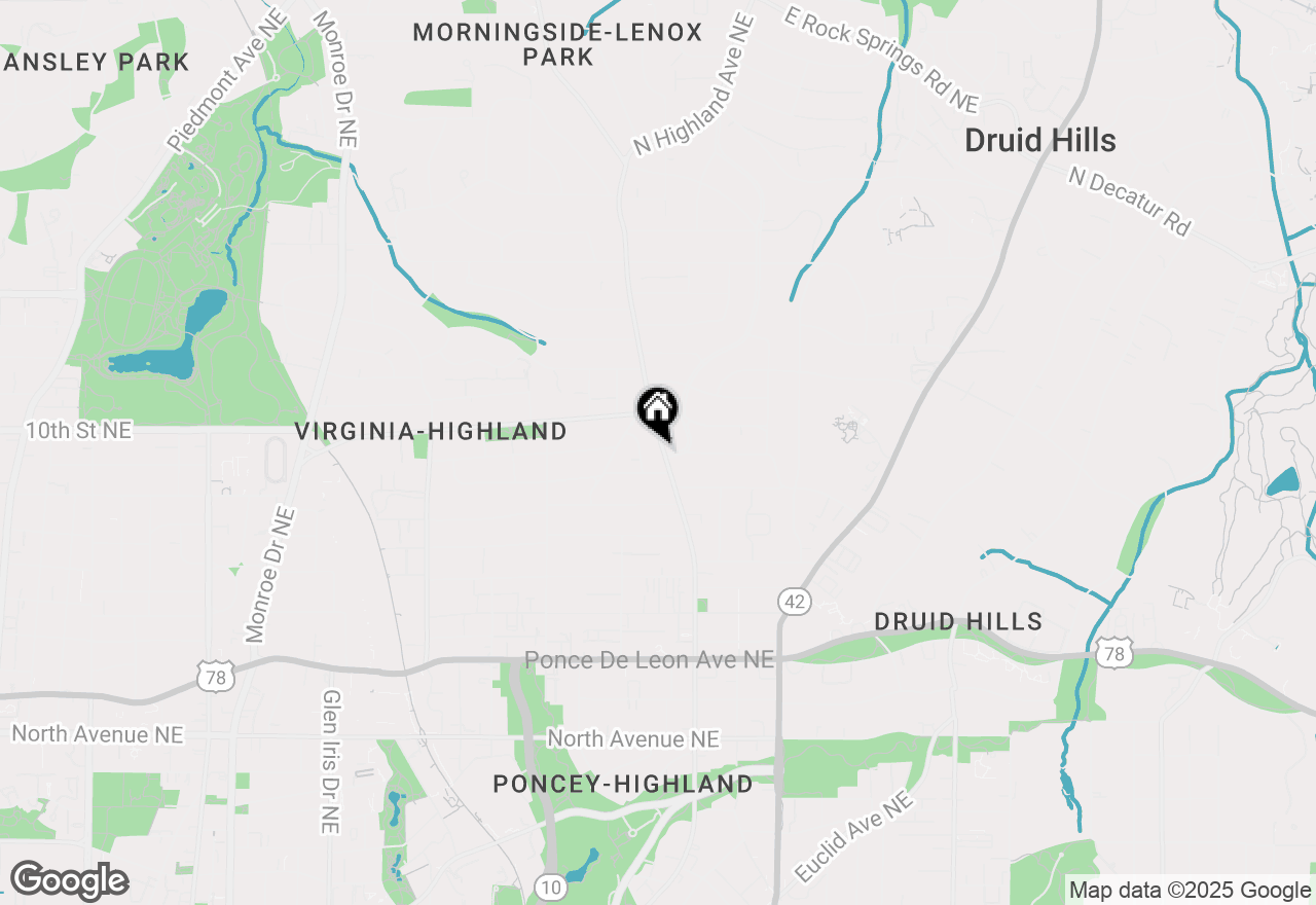 Map of 964 N Highland Avenue, Atlanta, GA 30306