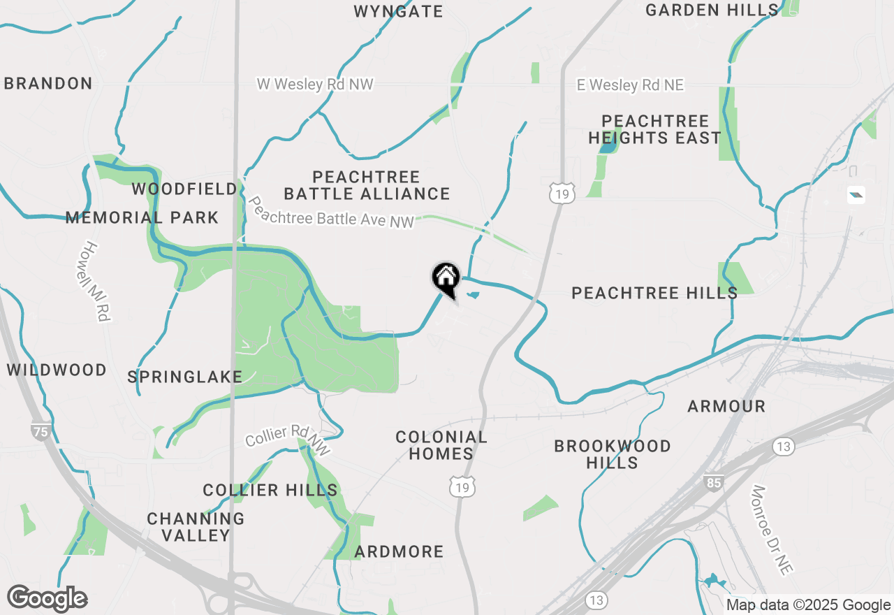 Map of 136 Peachtree Memorial Drive Nw #NC8, Atlanta, GA 30309