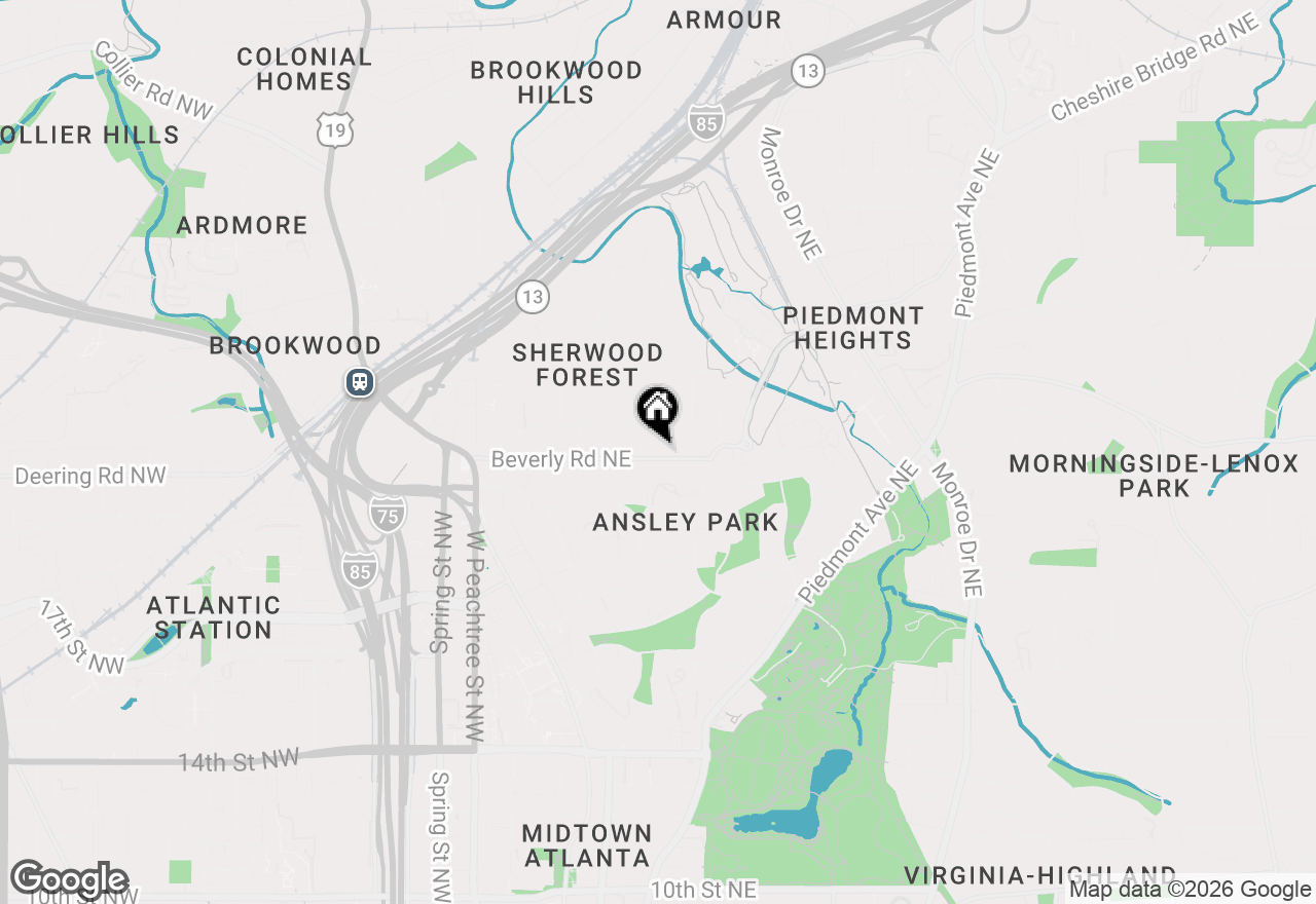 Map of 218 Beverly Road, Atlanta, GA 30309
