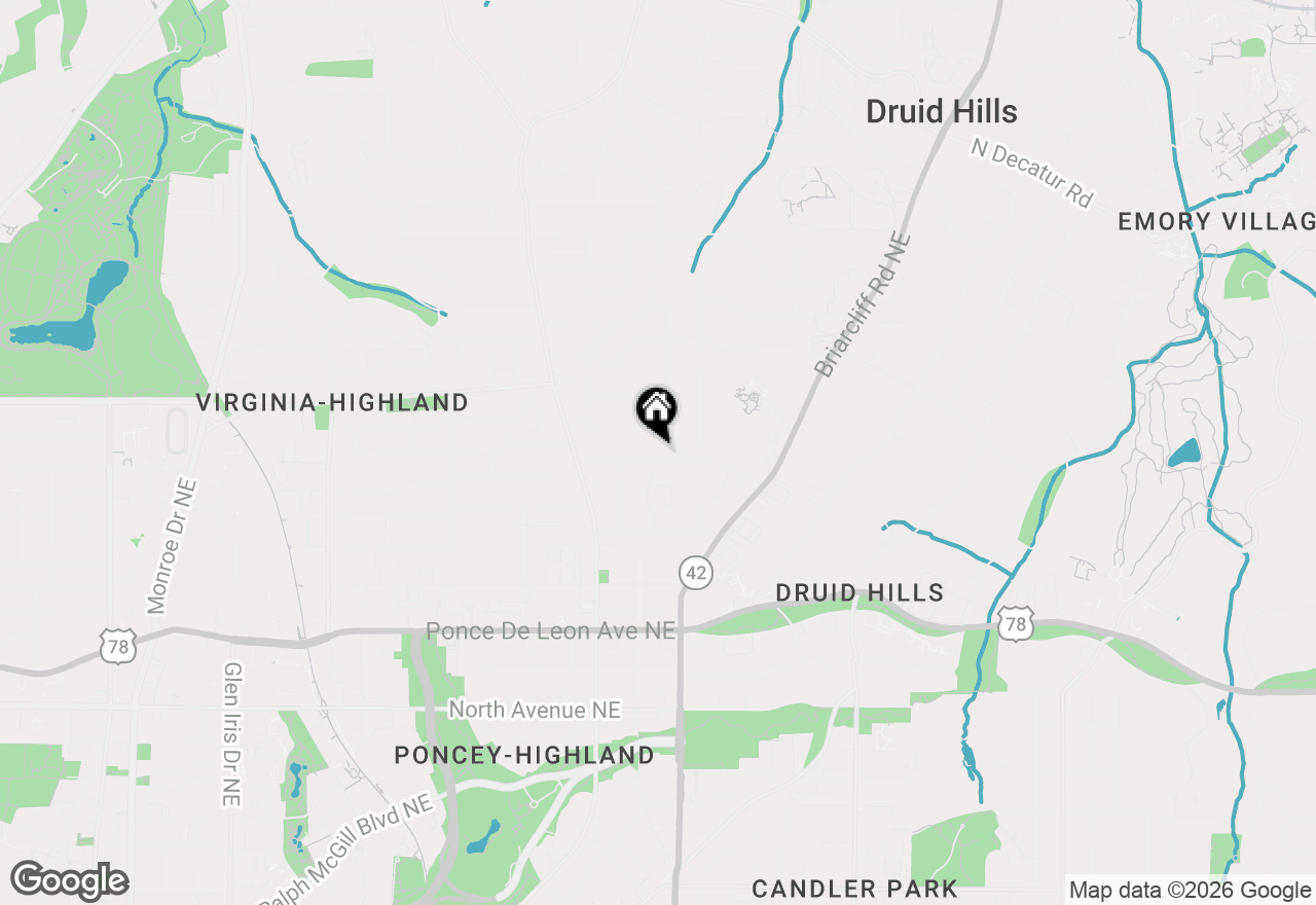 Map of 1140 Rosedale Drive Ne, Atlanta, GA 30306